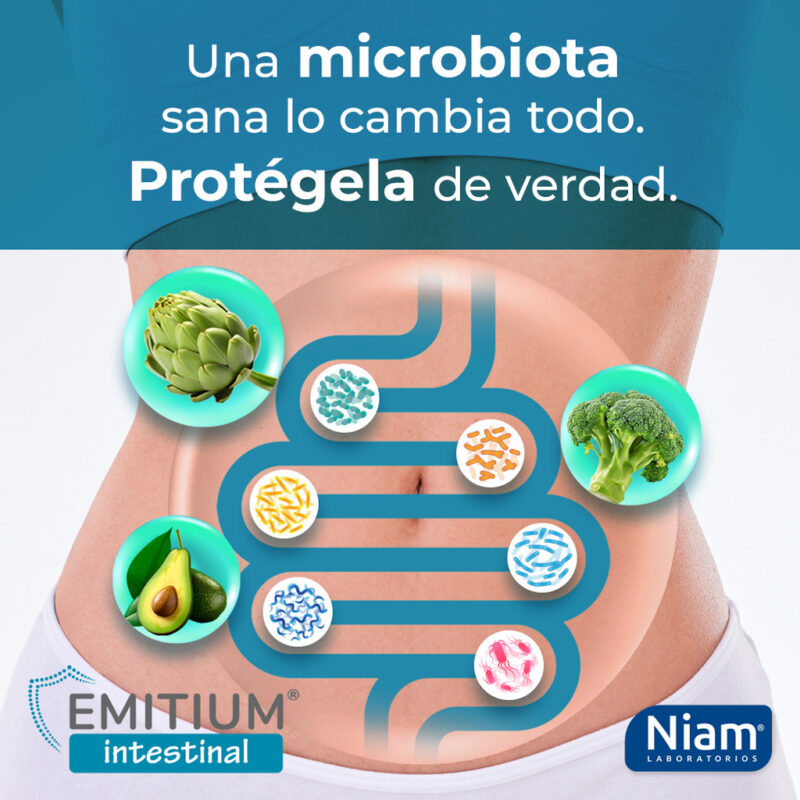 EMITIUM Intestinal, complemento alimenticio para una microbiota sana