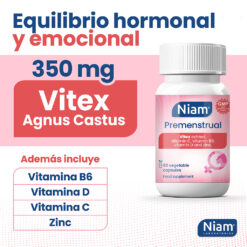 Niam Premenstrual, con 350 mg de Vitex Agnus Castus, para el equilibrio hormonal y emocional