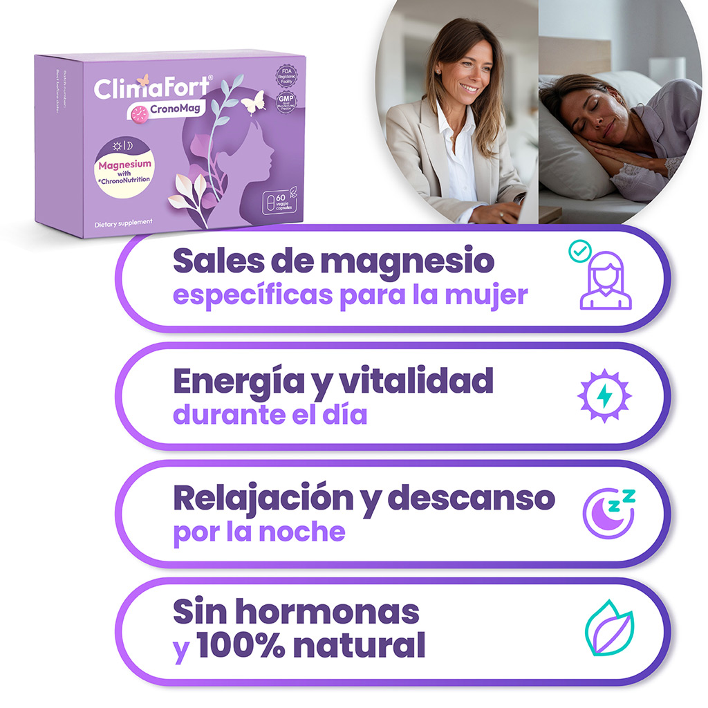 ClimaFort CronoMag, suplemento con magnesio específico para la mujer