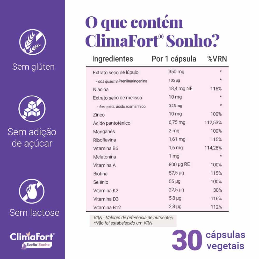 ClimaFort Sonho-ingredientes