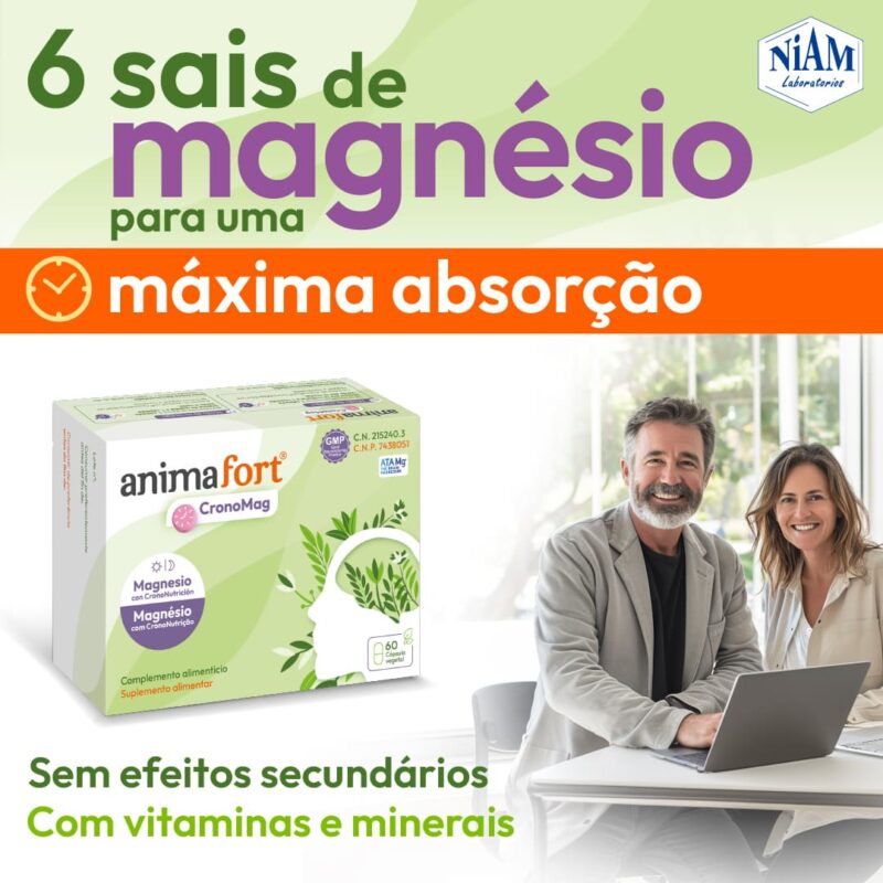 AnimaFort Cronomag com 6 sais de Magnésio para uma máxima absorção