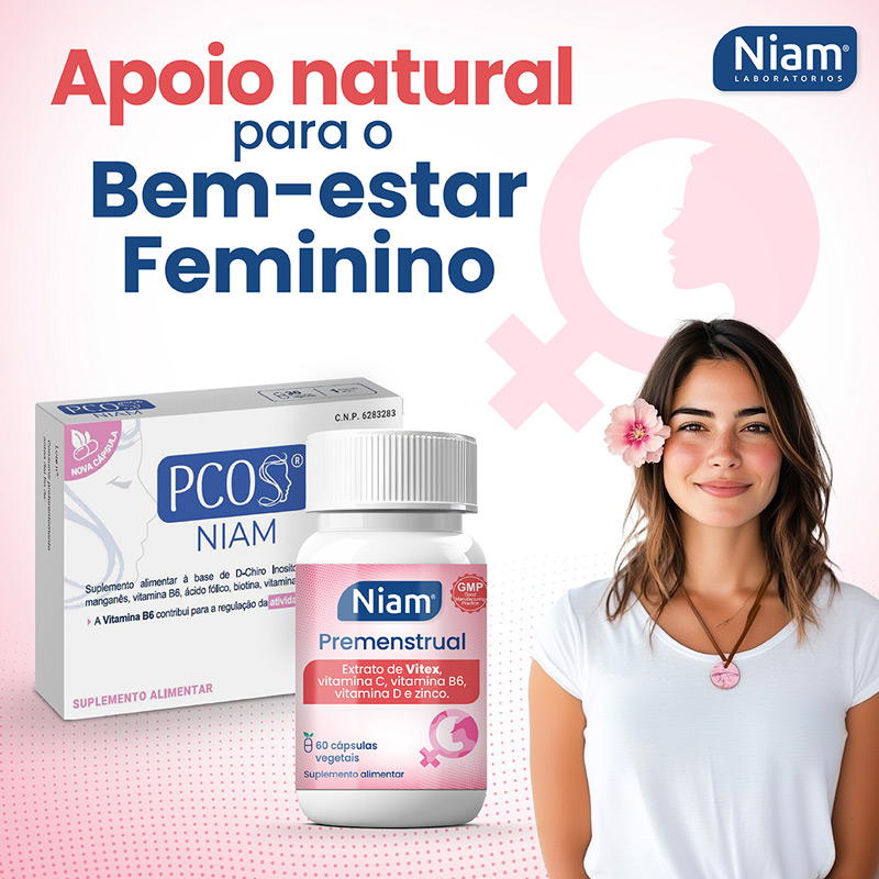 PCOS Niam e Premenstrual, o apoio natural para o bem-estar feminino