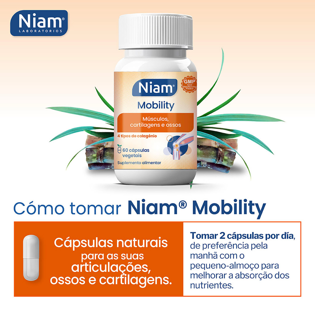 Niam Mobility, cápsulas naturais para as articulações, ossos e cartilagens