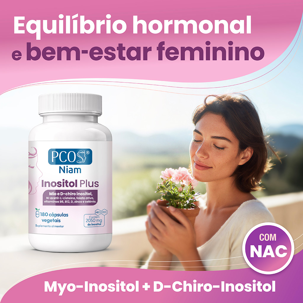 PCOS Inositol Plus - equilíbrio hormonal com Mio e D-chiro Inositol