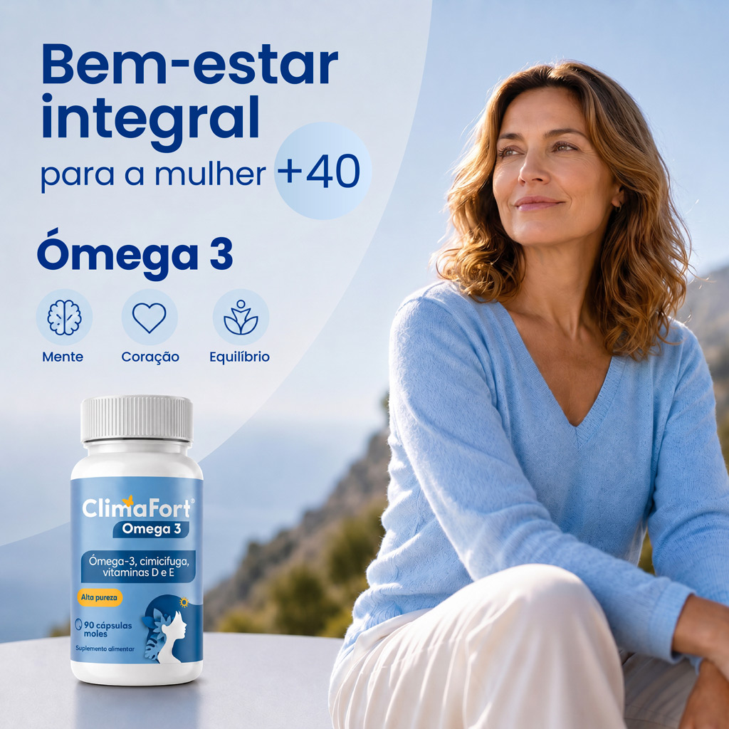 ClimaFort Omega 3, suplemento para o bem-estar integral da mulher +40