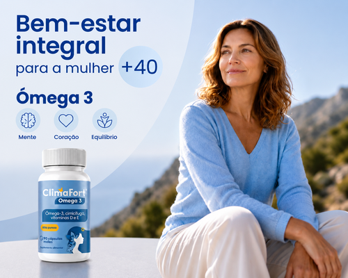 ClimaFort Omega 3, suplemento natural que ajuda ao bem-estar integral da mulher +40