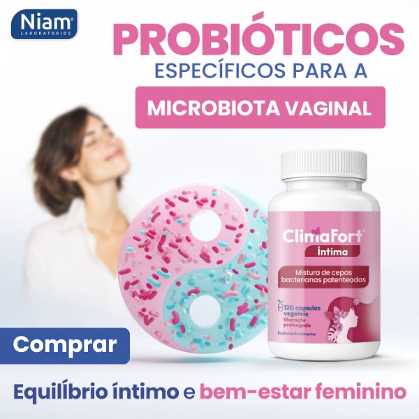Banner ClimaFort Íntima probióticos para a microbiota vaginal