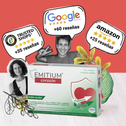 Opiniones de usuarios de EMITIUM Corazón en plataformas como Google, Amazon y Trusted Shops