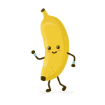 Icono de plátano con cara
