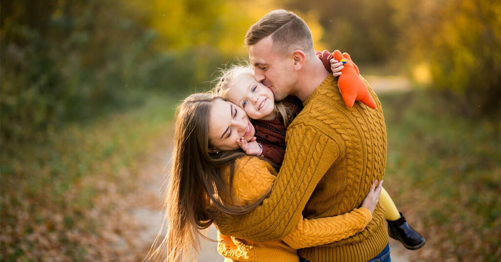 Familia en otoño
