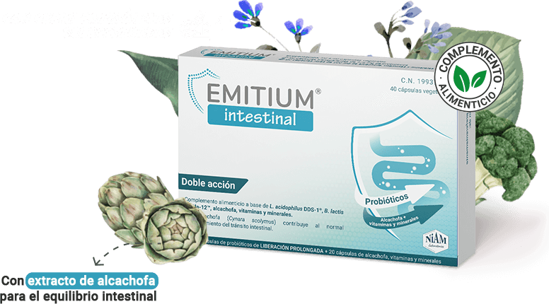 EMITIUM Intestinal, complemento de doble acción con probióticos y nutrientes