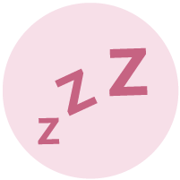 Icono insomnio fondo rosa