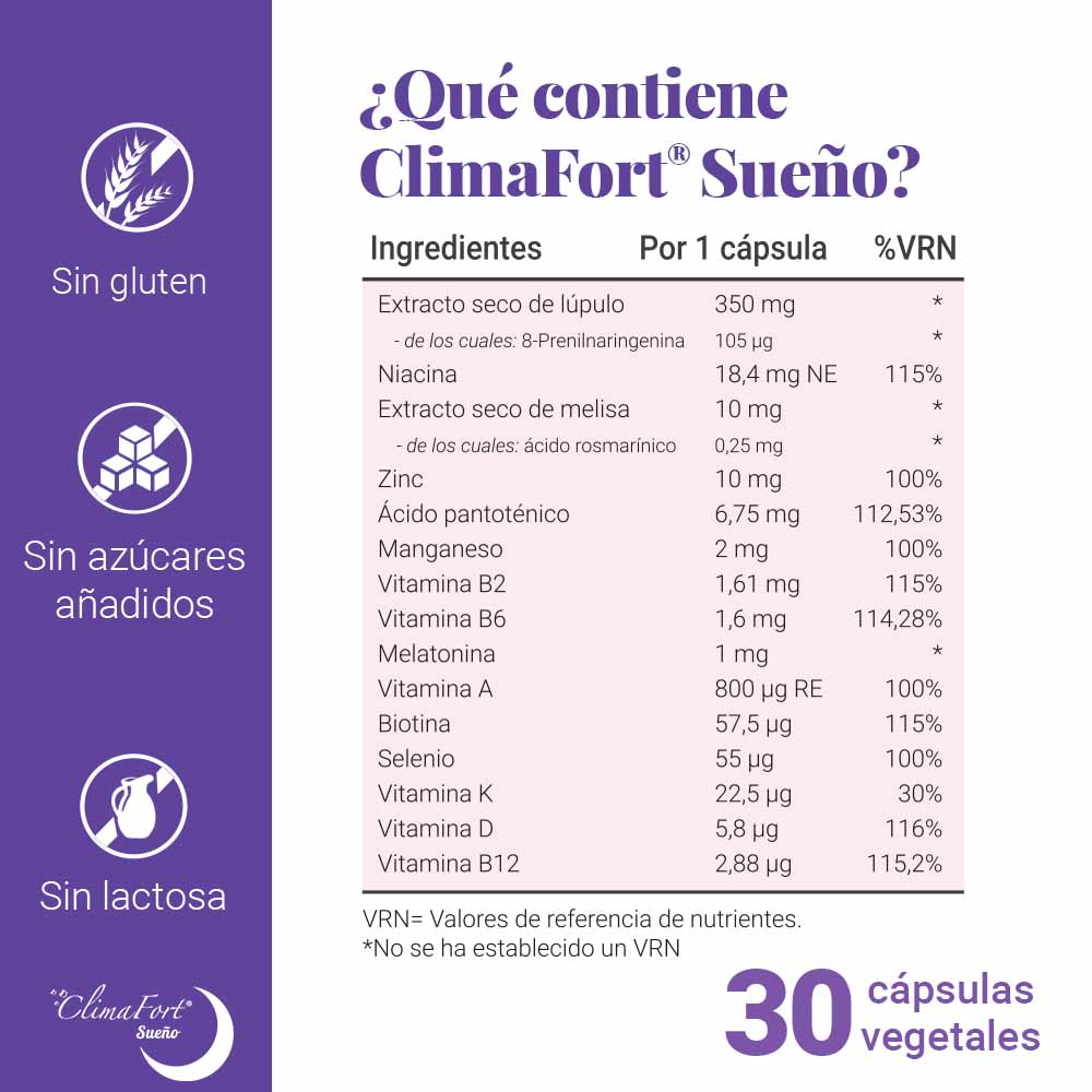 Ingredientes ClimaFort SueÃ±o