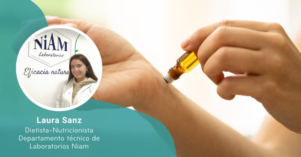 Cabecera del artículo escrito por Laura Sanz con mano aplicando sérum