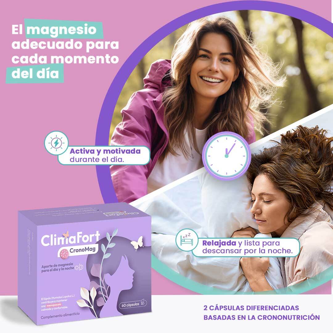 ClimaFort Cronomag - con magnesio y lúpulo para la menopausia