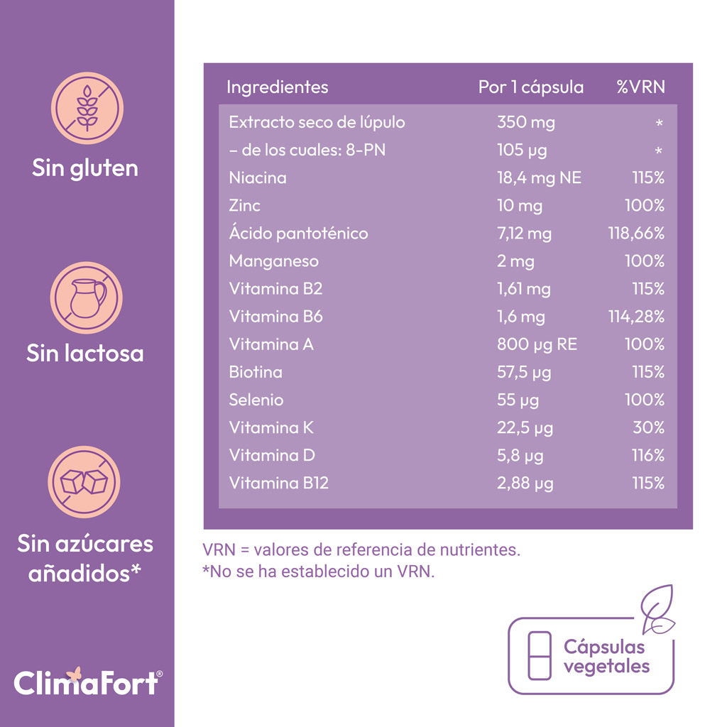 Climafort® con lúpulo, vitaminas y minerales