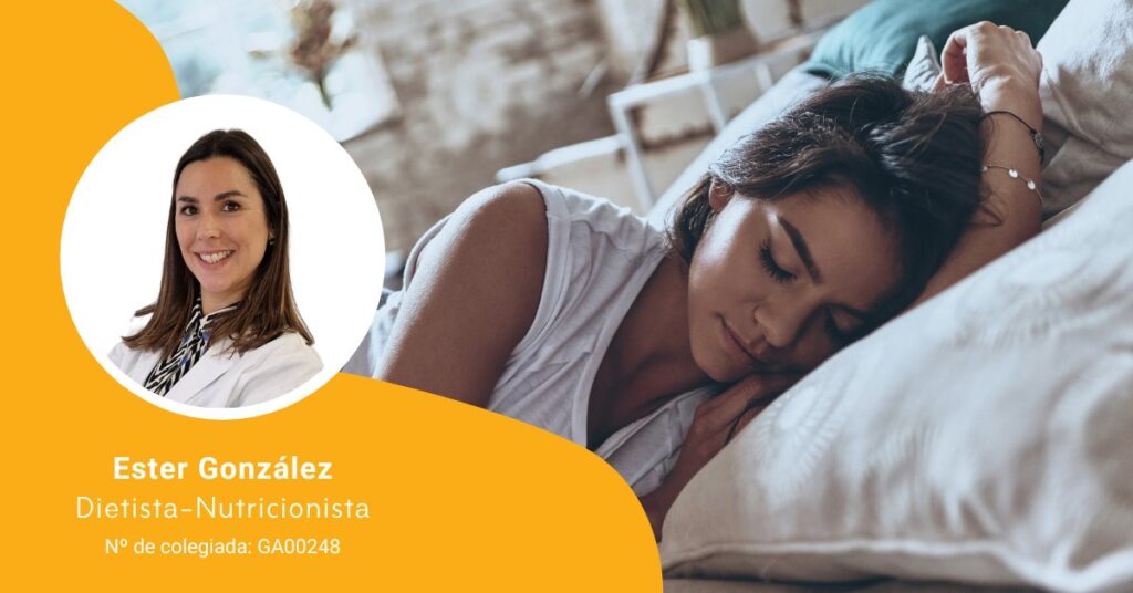 Imagen de cabecera para el artículo sobre el magnesio y el sueño con foto de su autora, la nutricionista Ester González