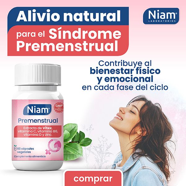 Banner Niam Premenstrual alivio natural para el Síndrome Premenstrual