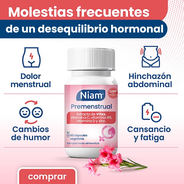 Banner Niam Premenstrual molestias frecuentes de un desequilibrio hormonal