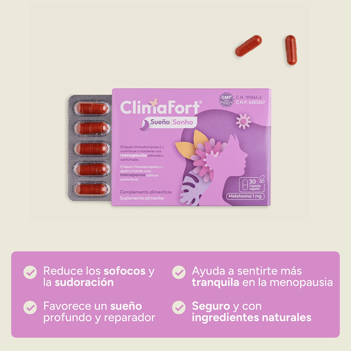 ClimaFort Sueño, complemento alimenticio para un descanso reparador en la menopausia