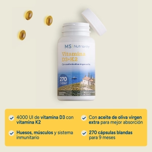 Vitamina D3+K2 -Suplemento ayuda sistema inmunitario